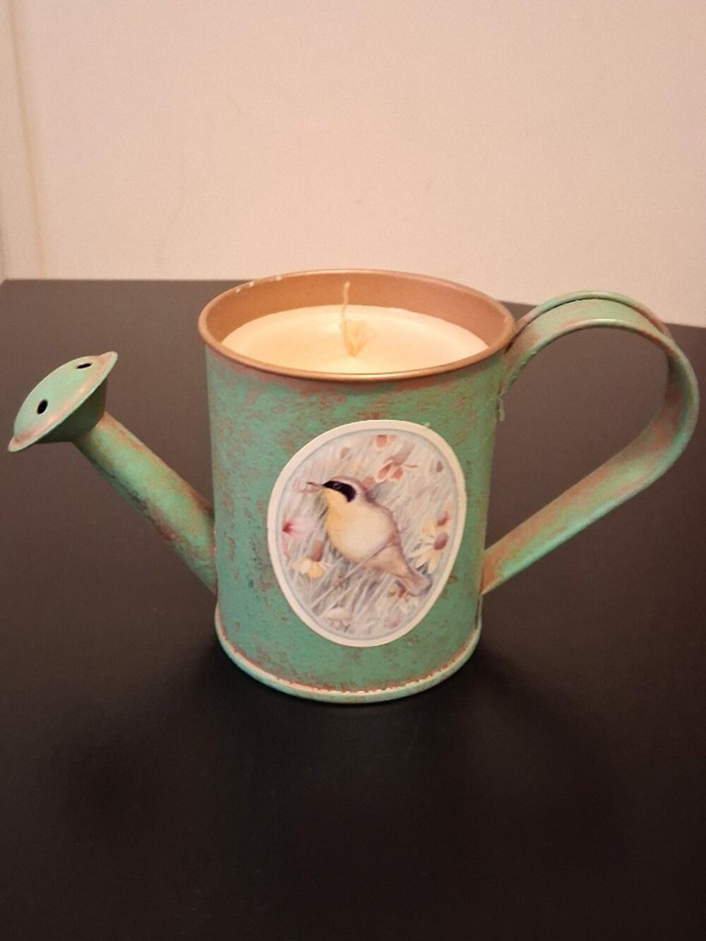 NEW Hallmark Marjolein Bastin Bird Watering Can Candle Vintage Candleholder